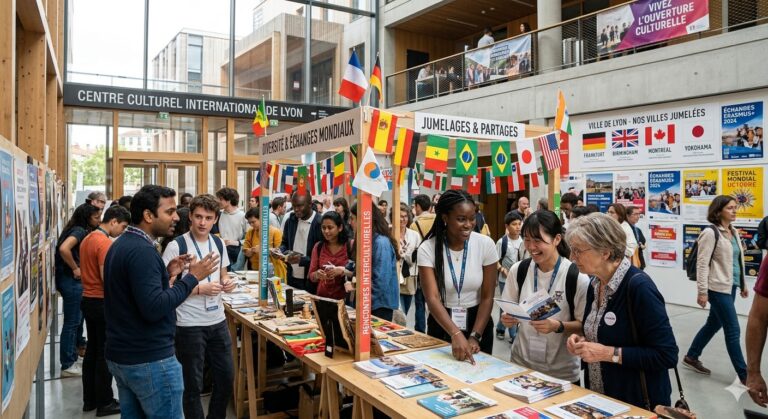Lieu d’échanges culturels et associatifs illustrant le futur pôle international à Lomme.
